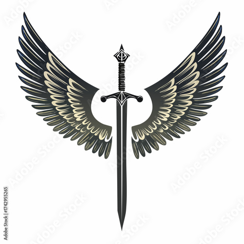Golden caduceus medical symbol with wings and snakes for pharmacy, hospital, and healthcare illustration vector design