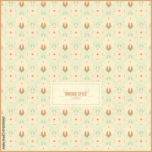 beautiful vintage style pattern with light brown tone and simple ornaments