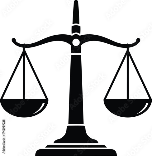 Justice scales symbol balance equilibrium law legal courtroom symbolism icon vector