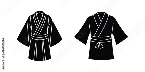 kimono sketch silhouette icon vector illustration