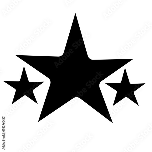 Star Silhouette of the falling of Comets, Meteorites, Asteroids, the sparks of fireworks. Vector design elements isolated on white background