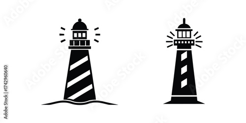 lighthouse silhouette vector illustration