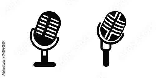 microphone silhouette icon vector illustration