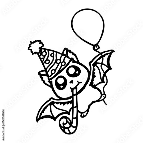 Bat Flying Balloon Party Hat Halloween Birthday Years Old