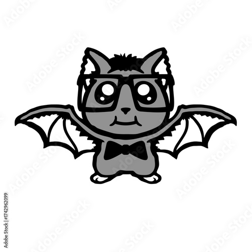 Cute Nerd Bat Glasses Bow Tie Halloween Geek