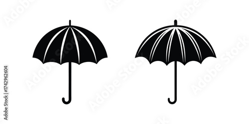 parasol silhouette vector illustration