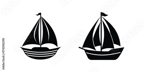 sailboat silhouette vector illustration