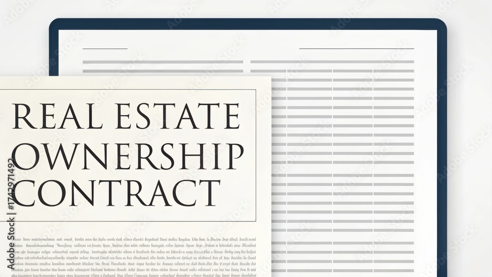 Fototapeta premium agreement owner management interest concept. Real estate ownership contract document on a table.