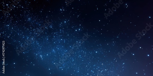 Wallpaper Mural Blue Starry Sky with Glowing Stars in Deep Space. Abstract Cosmic Background for Sci-Fi, Digital Art, and Space Exploration Projects. Torontodigital.ca