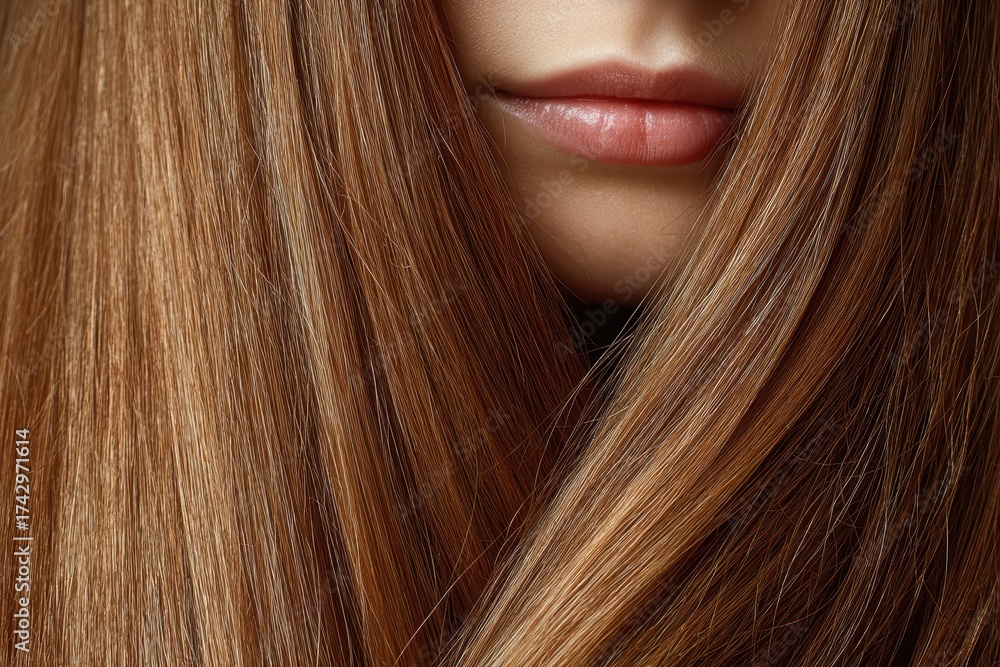 Naklejka premium Attractive young woman with vibrant hair zoomed in