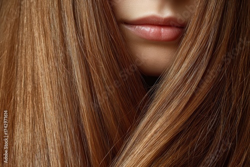 Attractive young woman with vibrant hair zoomed in