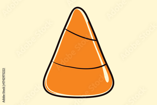 Triangular candy corn outline in clean minimalist isolated art style