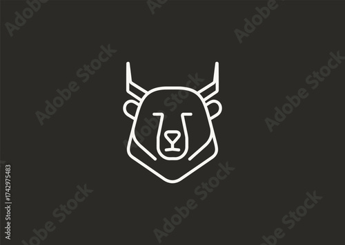 A line art logo of a bear with antlers, symbolizing strength, uniqueness, and resilience