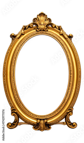 アンティーク調の縦型ゴールドフォトフレーム