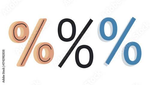 3D rendering of the percent sign