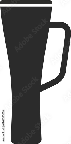 Illustration of a tall glass with a handle