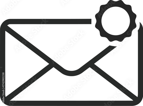 Envelope with notification for email concept