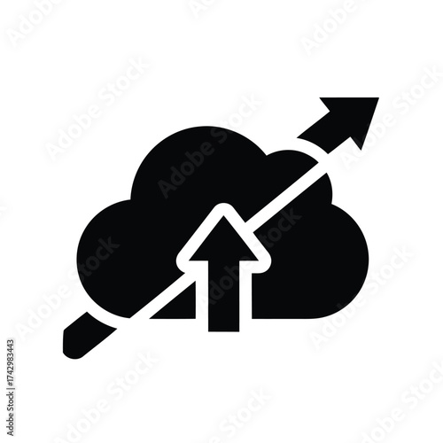 Cloud upload icon with arrow pointing upwards