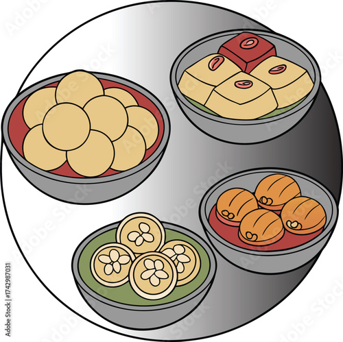 vector illustration of cakes