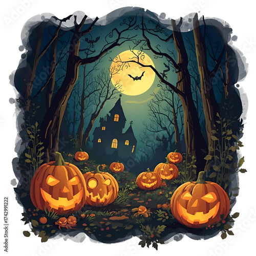 halloween background with pumpkin