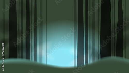 夜の深い森の背景(16:9)