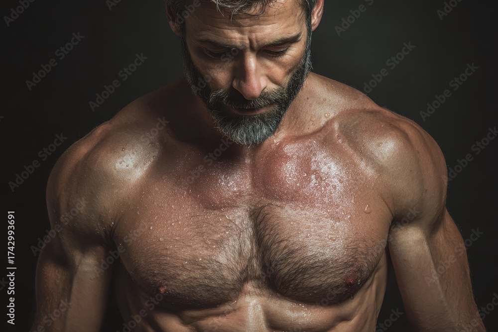 Fototapeta premium bare chested athletic male