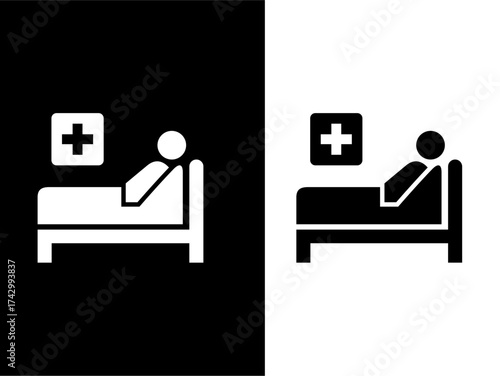 Hospital Patient Room and IV Drip Icon