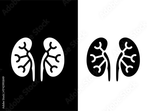 Human Kidney Organ Glyph Icon