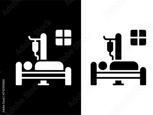 Patient Care on Stretcher with IV Pole Icon