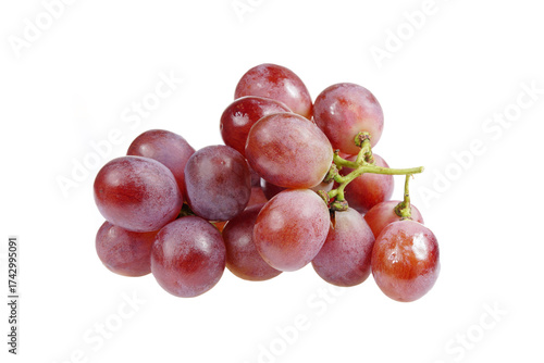 Grapes are very fresh on a white background.