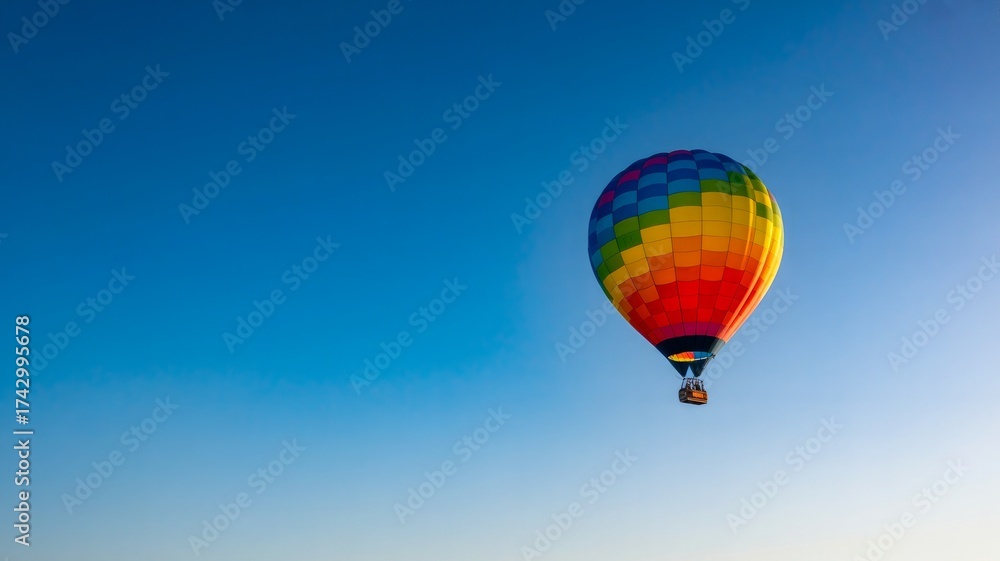 Naklejka premium Hot air balloon in the sky. hot air balloon in flight