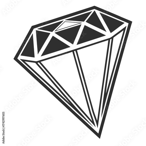 A flat vector diamond representing quality and excellence