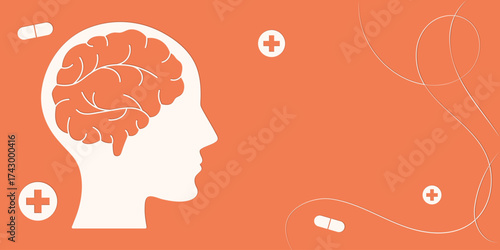 paper cut vector design for World Mental Health day and Awareness Month.