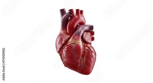 Human heart isolated on transparent background, an organ of the cardiovascular system