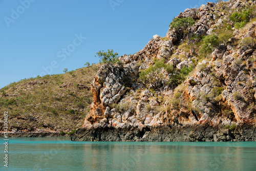 Rugged rocky hills bear the marks of erosion - Talbot Bay, WA, Australia