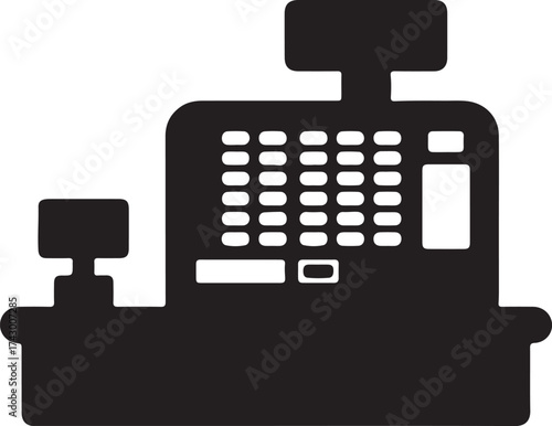 Black Friday Cash Register Silhouette Vector
