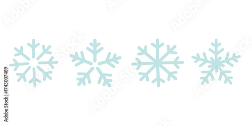 Blue Snowflake Clipart Set for Winter Decoration and Design Elements