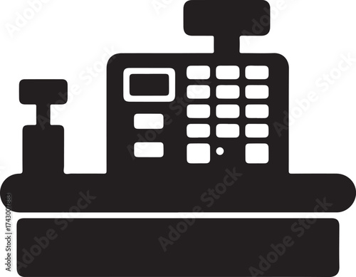 Black Friday Cash Register Silhouette Vector