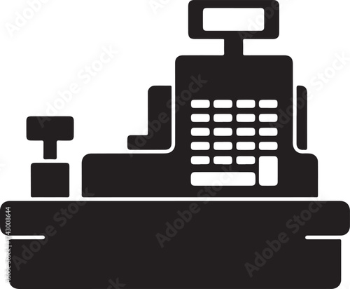 Black Friday Cash Register Silhouette Vector