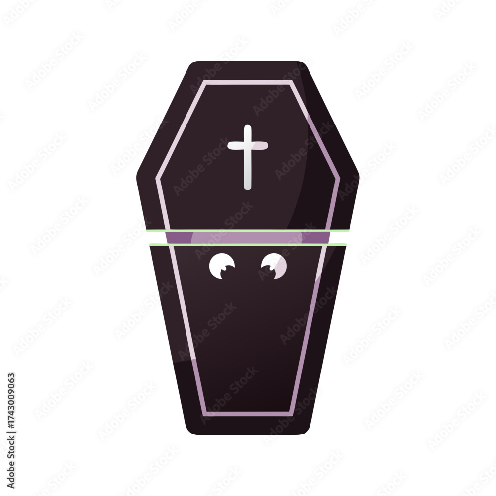 Obraz premium Dark brown coffin with cross