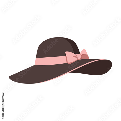 Elegant pink wide brim hat