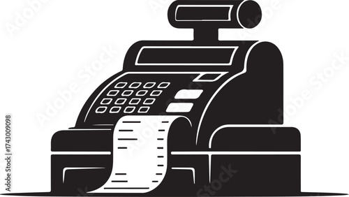 Black Friday Cash Register Silhouette Vector