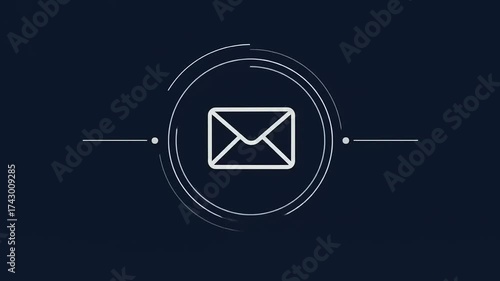 Abstract email icon with circular motion design