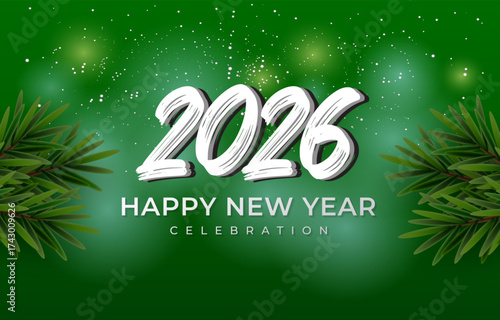 happy new year 2026 celebration background with sparkle effect