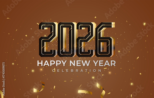 happy new year 2026 celebrate with shiny sparkle background