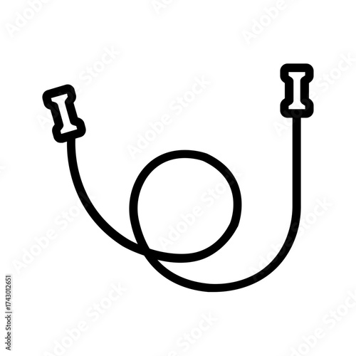 Vector black line icon for Jump rope