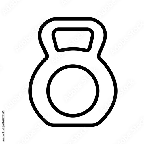 Vector black line icon for Kettlebell