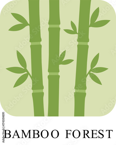 Bamboo Forest Icon Illustration