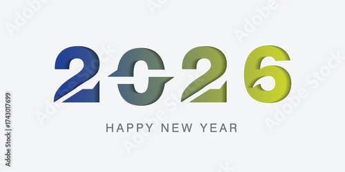 The year 2026 new years greeting symbol logo vector illustration isolated on a white background