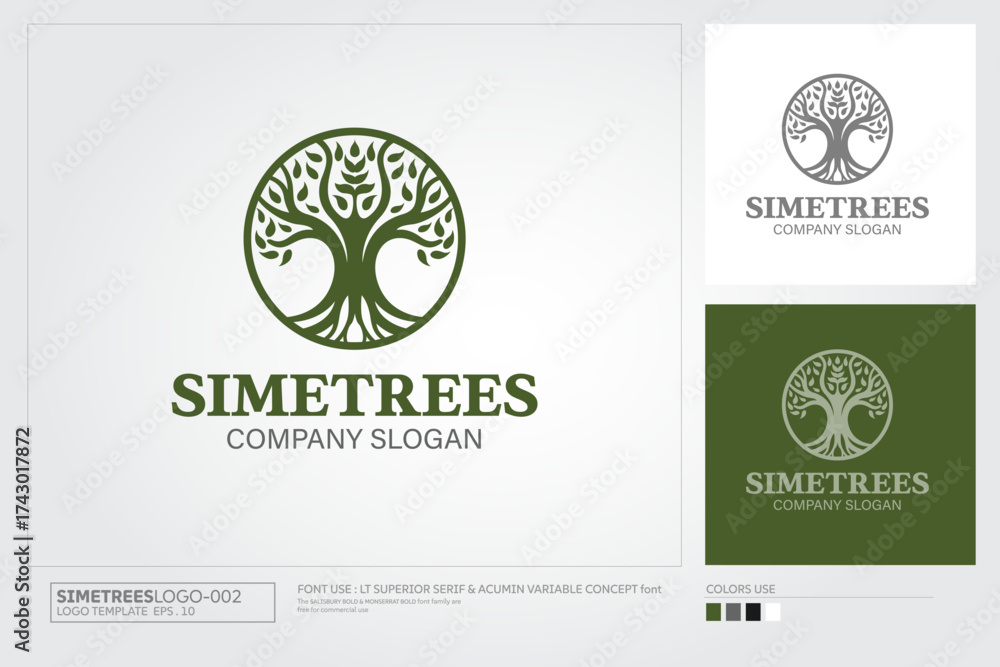 Fototapeta premium Simetrees Vector Logo Design. Professional Logo Design Template, An Excellent Logo Template for your Company. The Logo can be used with many kind of Business.